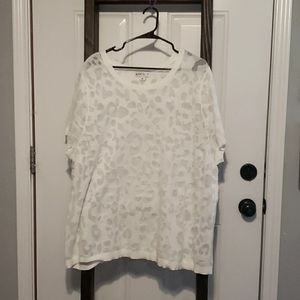 Ava & Viv White Leopard Print Sweater